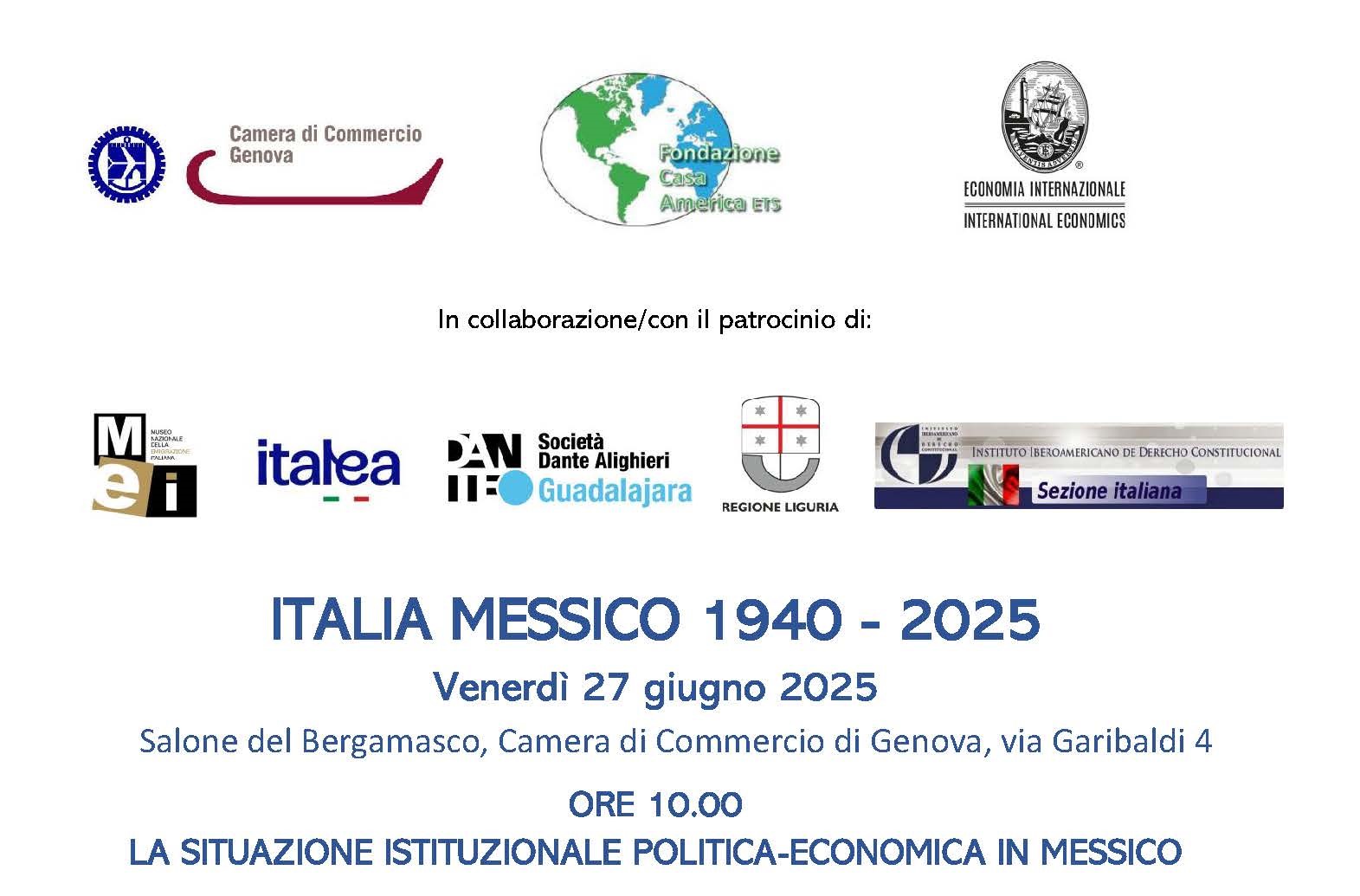 Evento Italia Messico giugno 2025
